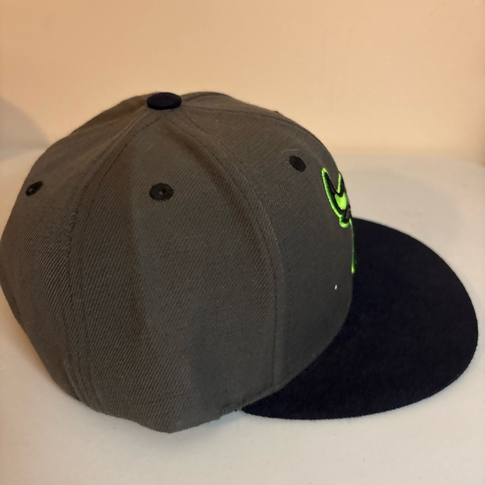 Chicago Bulls Windy City 47 Brand Dark Gray and Black Hat with Neon Green Logo - Picture 4 of 9